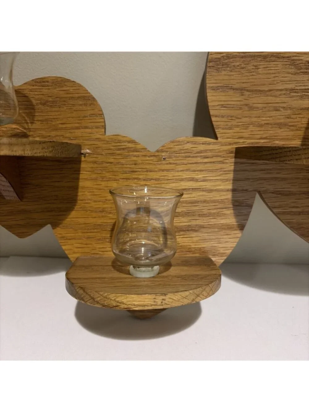 Vintage Wooden Heart Candle Wall Sconce Large 24.5
